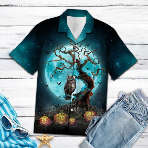 Hawaiian Shirt Owl Midnight For Men Women