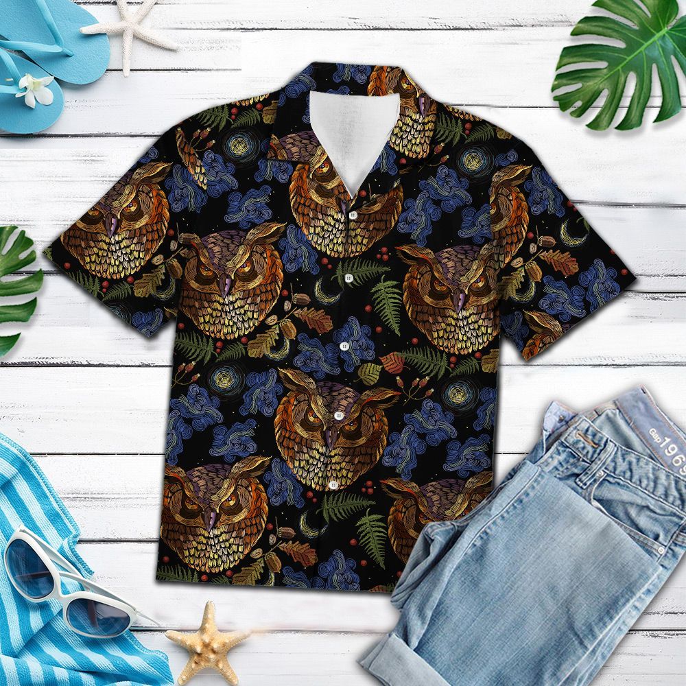 Hawaiian Shirt Owl Night For Men Women