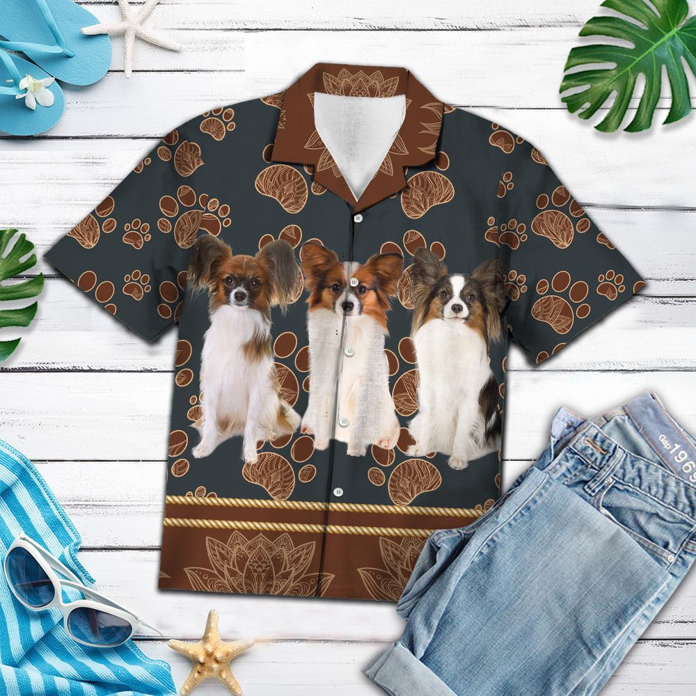 Hawaiian Shirt Papillon Flower Paw For Men Women