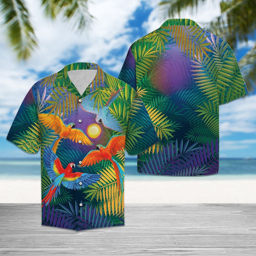 Hawaiian Shirt Parrot Colorful Forest For Women Men