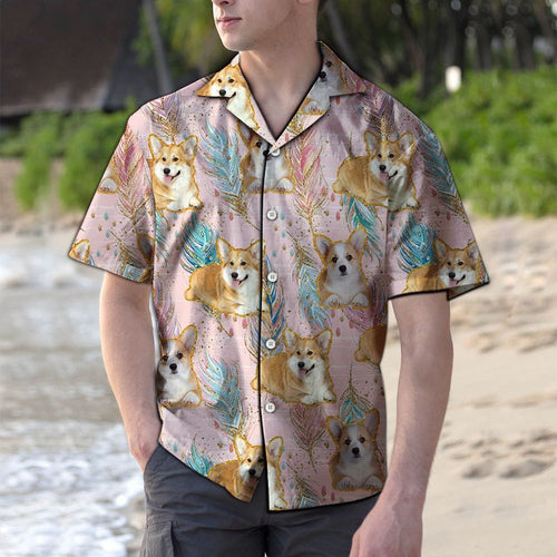 Hawaiian Shirt Pembroke Welsh Corgi Boho Feather For Men Women