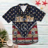 Hawaiian Shirt Pembroke Welsh Corgi Flag Hippie Bus For Men Women