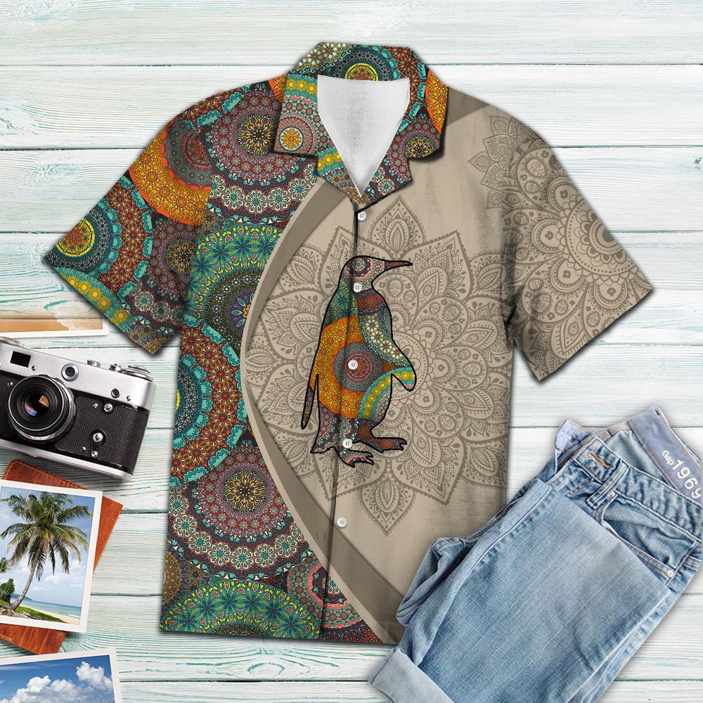 Hawaiian Shirt Penguin Mandala For Men Women