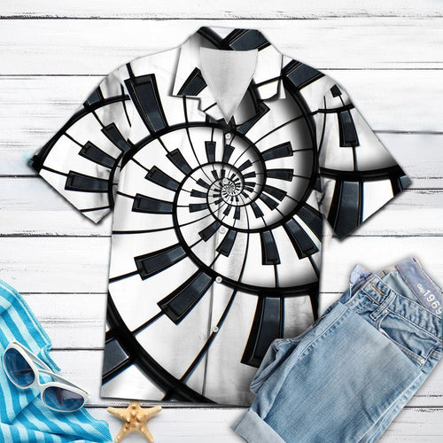 Hawaiian Shirt Piano Fractal For Men Women