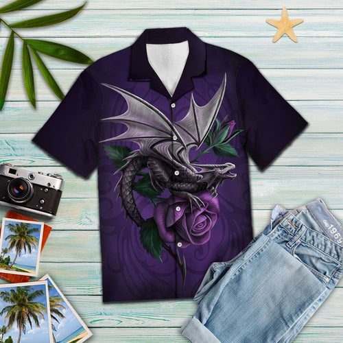 Hawaiian Shirt Purple Dragon For Women Men