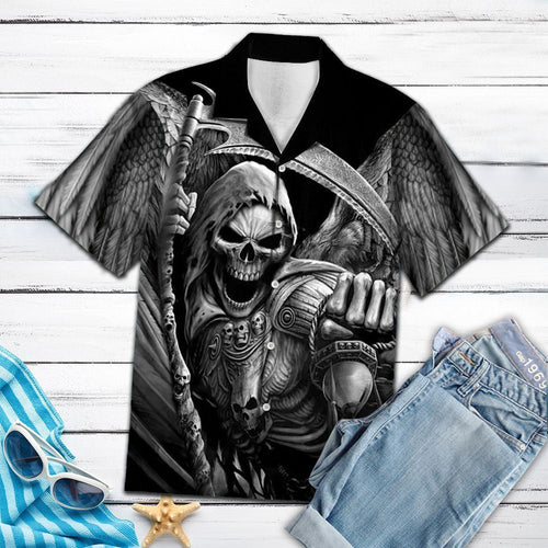 Hawaiian Shirt Reaper Skull For Men Women