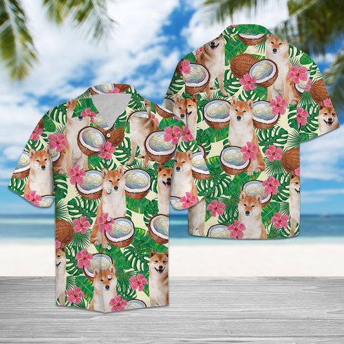 Hawaiian Shirt Shiba Inu Tropical Coconut For Men Women