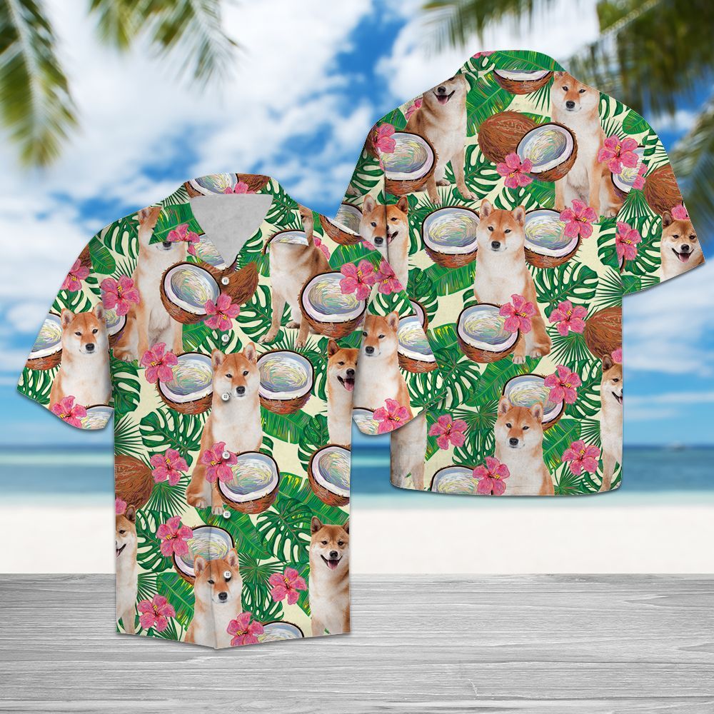 Hawaiian Shirt Shiba Inu Tropical Coconut For Men Women