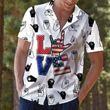 Hawaiian Shirt Sign Language Love For Women Men