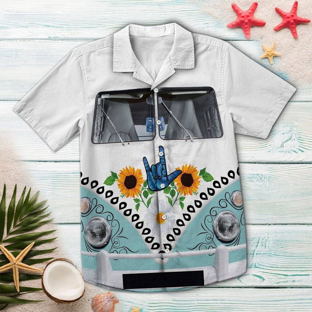 Hawaiian Shirt Sign Language Van For Men Women