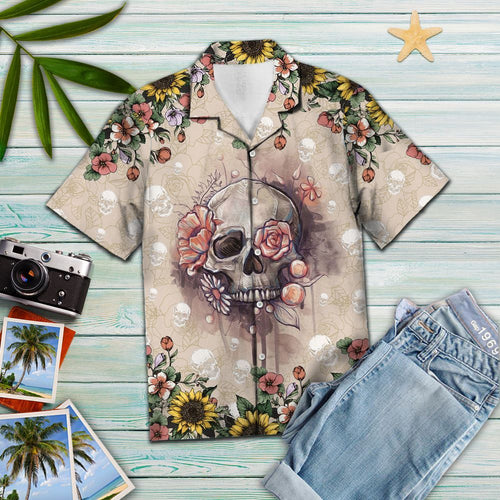 Hawaiian Shirt Skull Flower For Men Women