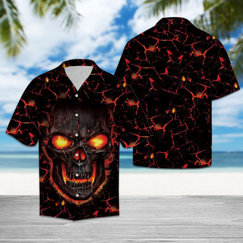 Hawaiian Shirt Skull Lava For Men Women
