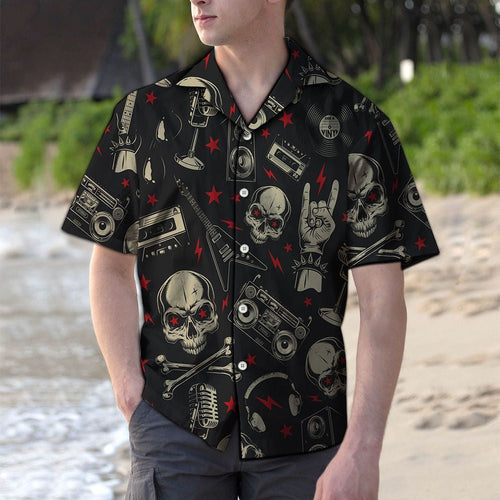 Hawaiian Shirt Skull Rock Band For Men Women