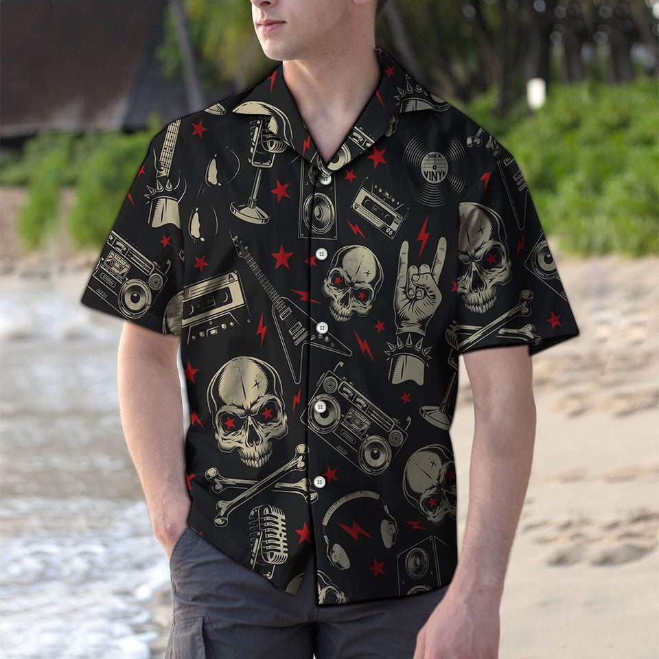 Hawaiian Shirt Skull Rock Band For Men Women