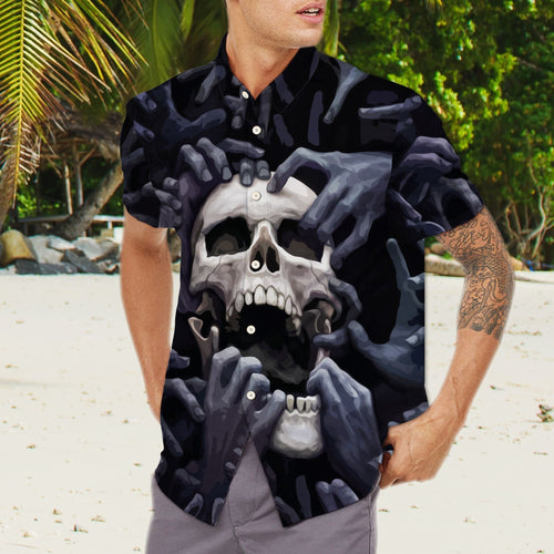 Hawaiian Shirt Skull Smoke For Women Men