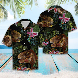 Hawaiian Shirt T-rex Tropical For Men Women
