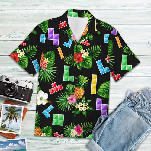 Hawaiian Shirt Tetris Game Tropical For Men Women