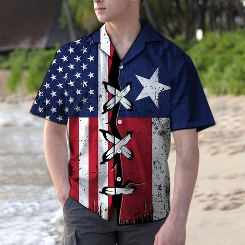 Hawaiian Shirt Texas American Flag For Men Women