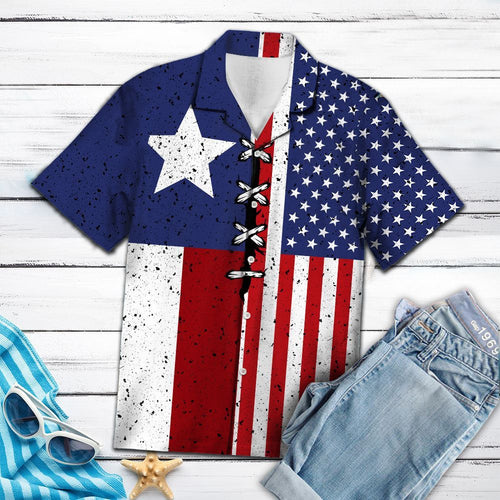 Hawaiian Shirt Texas Usa Flag For Women Men