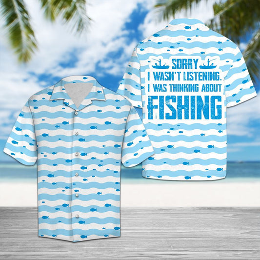 Hawaiian Shirt Thinking About Fishing For Men Women