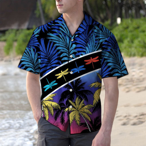 Hawaiian Shirt Vacation Tropical Coconut Palm Dragonfly For Men Women