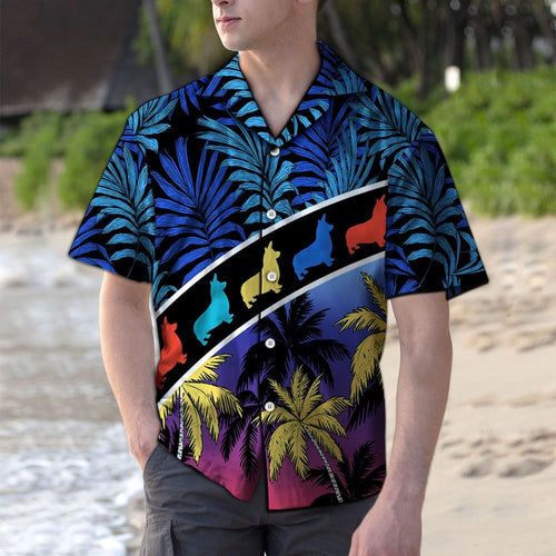 Hawaiian Shirt Vacation Tropical Coconut Palm Pembroke Welsh Corgi For Men Women