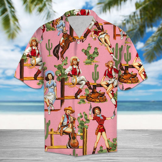 Hawaiian Shirt Vintage Cow Girl For Men Women