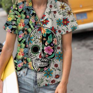 Hawaiian Shirt Sugar Skull Tropical For Men Women