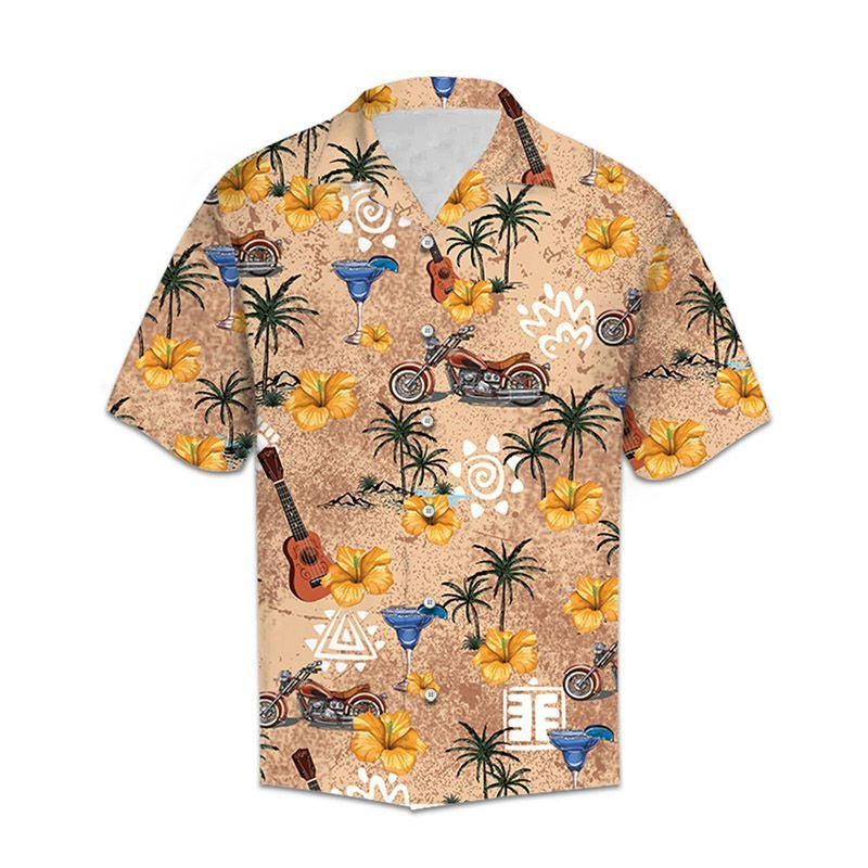 Hawaiian Shirt Women Men Classic Vintage Motorcycle