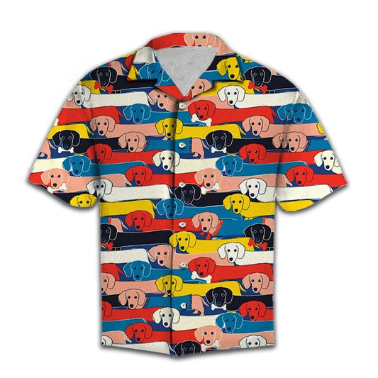 Hawaiian Shirt Women Men Colorful Dachshund
