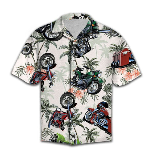 Hawaiian Shirt Women Men Motorbike Tropical Vintage