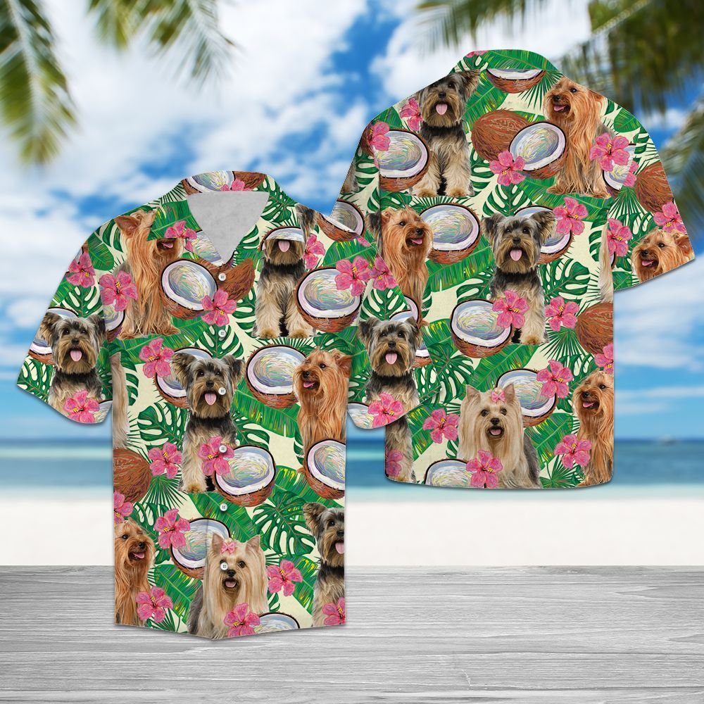 Hawaiian Shirt Yorkshire Terrier Tropical Coconut For Men Women