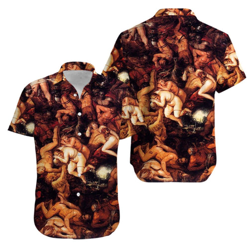 Hellscape The Damned Being Cast Into Hell Hawaiian Aloha Shirt For Men Women