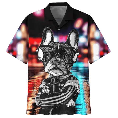 Hip Hop French Bulldog Hawaiian Shirt For Men Women