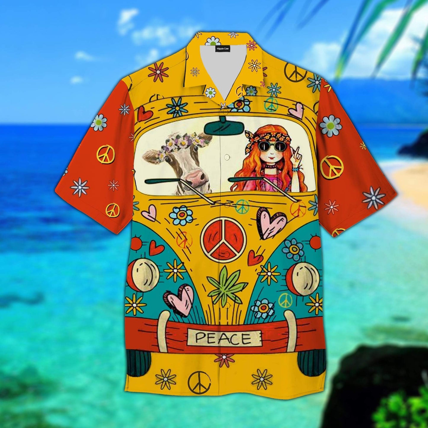 Hippie Cow Hawaiian Shirt For Men Women