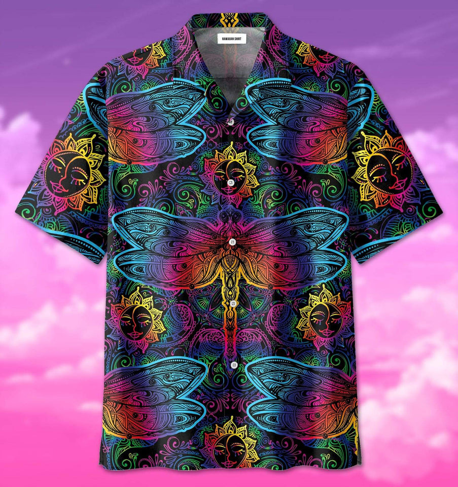 Hippie Mandala Dragonfly Hawaiian Shirt For Men Women