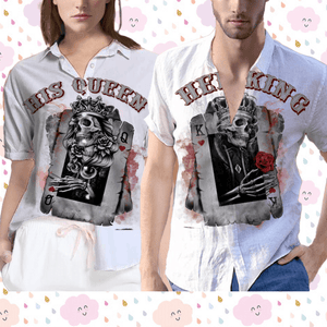 His Queen Her King Poker Couple Hawaiian Shirt For Men Women