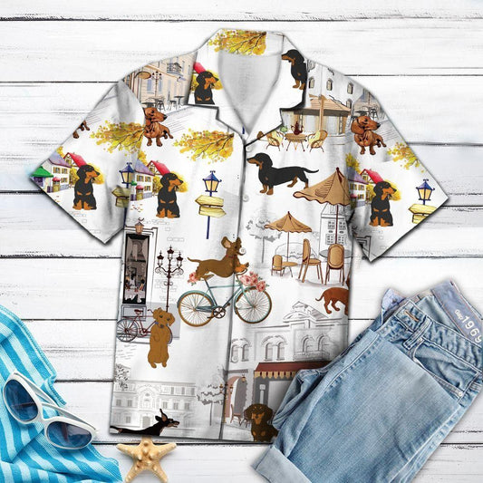 Home Is Where My Dachshund Is White Amazing Design Hawaiian Shirt For Men Women