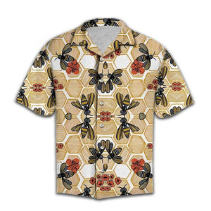 Honey Bee Brown Awesome Design Hawaiian Shirt For Men Women