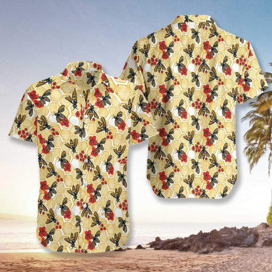 Honey Bee Hawaiian Shirt For Men Women