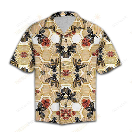 Honey Bee Yellow Nice Design Hawaiian Shirt For Men Women