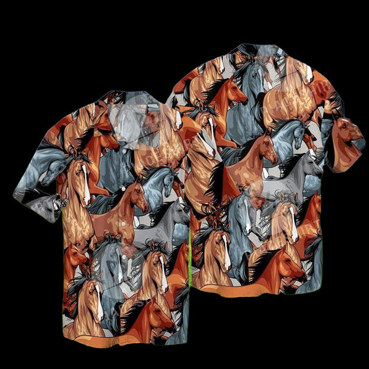 Horse Colorful Nice Hawaiian Shirt For Men Women Clothing