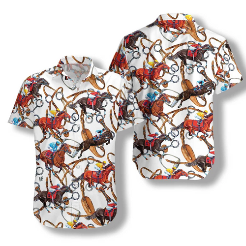 Horse Racing Hawaiian Shirt For Men Women