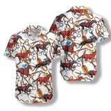Horse Racing Hawaiian Shirt For Men Women