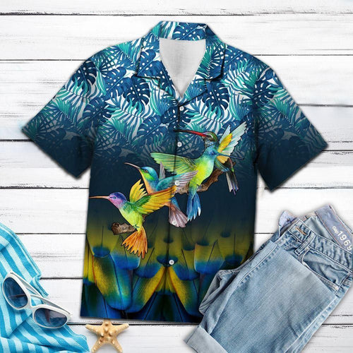 Hummingbird Forest Blue Amazing Design Hawaiian Shirt For Men Women