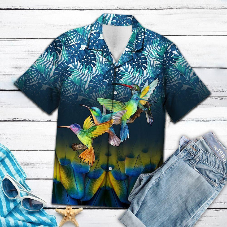 Hummingbird Forest Blue Amazing Design Hawaiian Shirt For Men Women