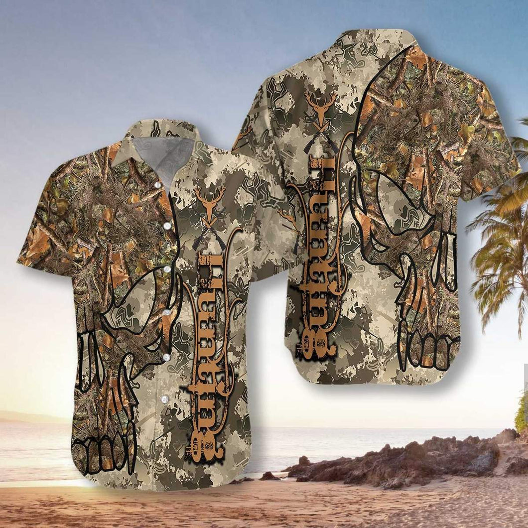 Hunting Skull Camo Hawaiian Shirt For Men Women