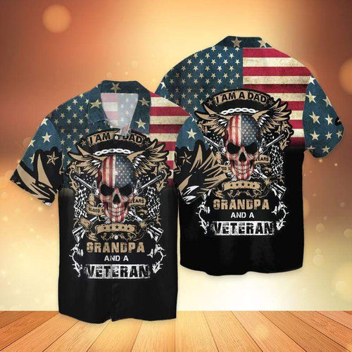I Am A Dad Grandpa A Veteran Hawaiian Shirt For Men Women