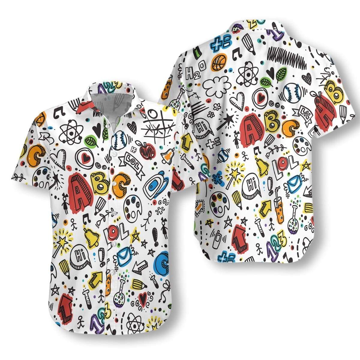 I Love Being A Teacher Hawaiian Aloha Shirt L For Men Women