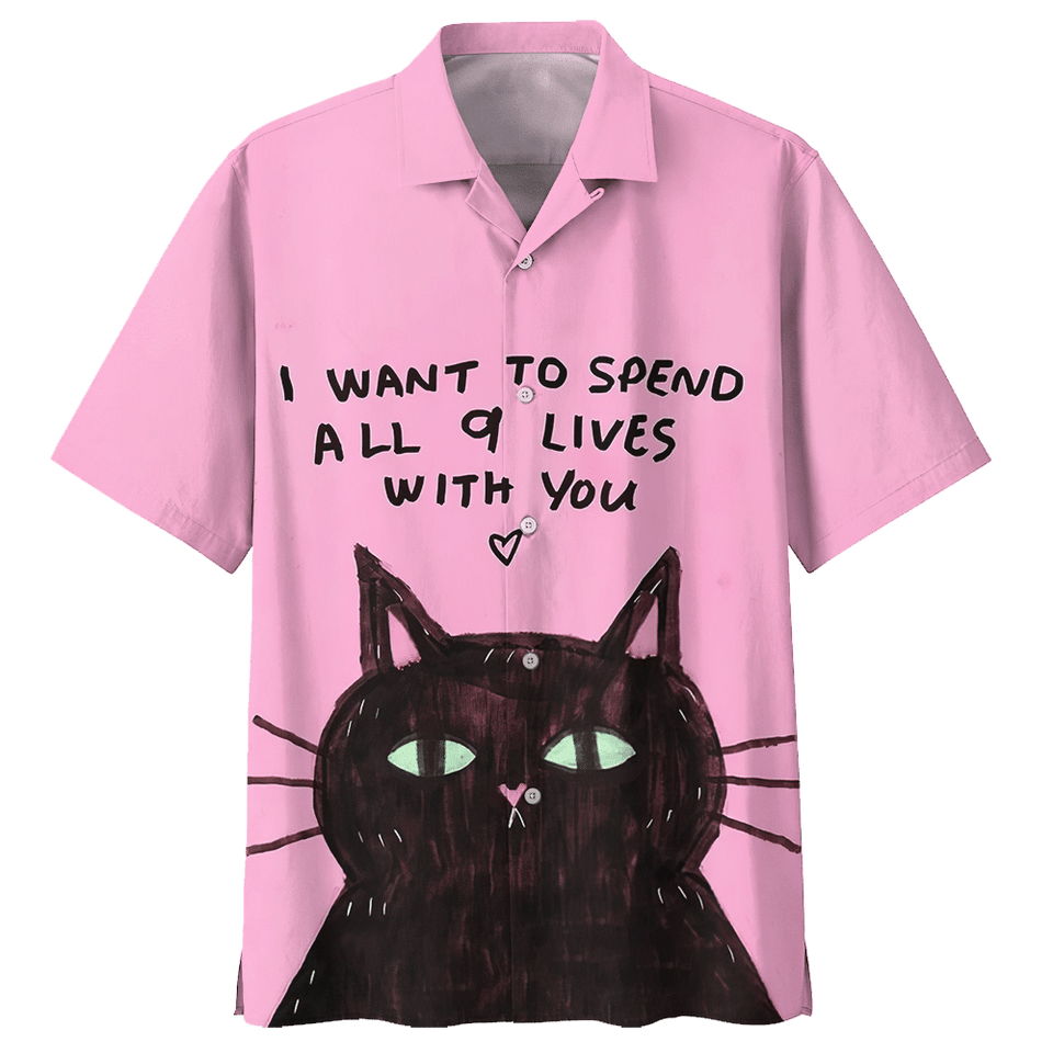 I Want To Spend All Of Lives With You Cat Hawaiian Shirt For Men Women